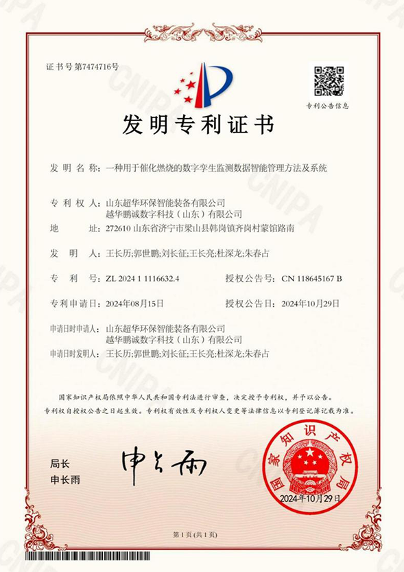一种用于催化燃烧的数字孪生监测数据智能管理方法及系统