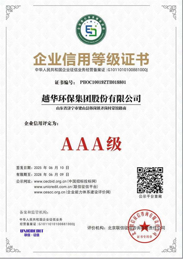 企业信用等级证书