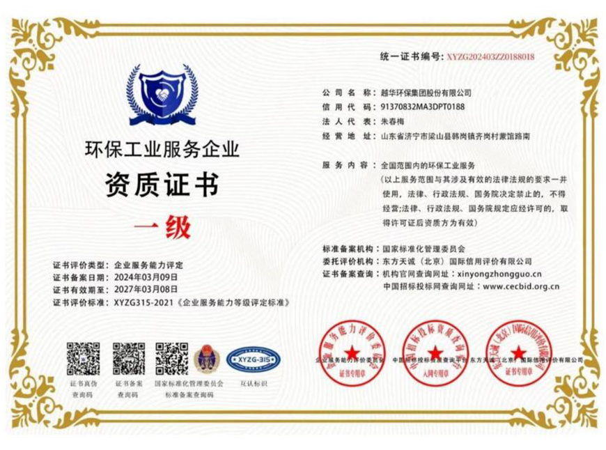 环保工程服务企业一级